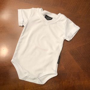 Baby boys cuffed sleeve v neck onesie